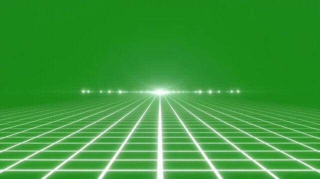 Perspective Grid Expansion on Green Screen Animation