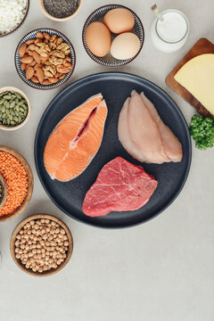 Healthy balanced nutrition with animal and plant based protein sources.