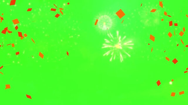 3D confetti explosion animation on greenscreen background. Perfect for celebration themes