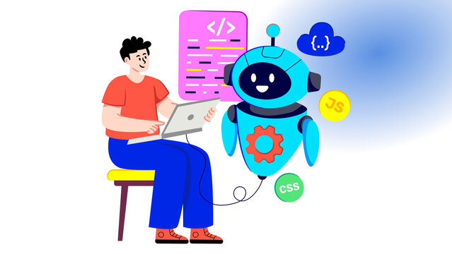 Cartoon Mother and Children Reading Books and Using Laptop Together for Education Learning Family Study and Online School Vector Illustration