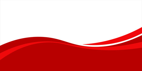 Abstract flat red and white wavy background design with clean copy space for text in modern vector style.Abstract flat red and white wavy background  © Moh