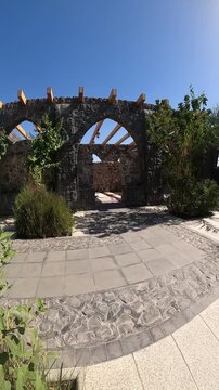 Stone arch entrance to the historic Masjid Bani Anif in Madinah, Saudi Arabia.