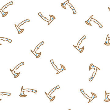 throwing axe tool vector seamless pattern throwing axe tool sign illustration