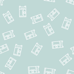 Fototapeta premium refrigerator kitchen equipment line seamless pattern refrigerator kitchen equipment thin line illustration