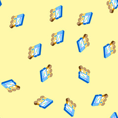 Fototapeta premium delivery scheduler autonomous isometric seamless pattern. delivery scheduler autonomous sign illustration