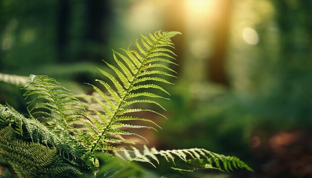 Close Up Macro Fern In The Woods