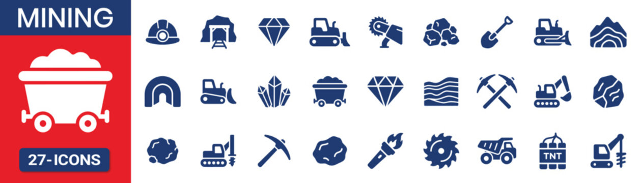 Mining pictogram style fill icon helmet pickaxe Vector illustration