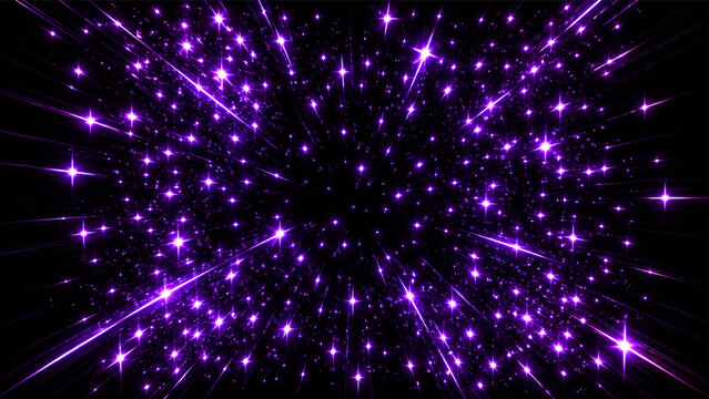 Purple sparkle PNG transparent overlay with glowing glitter particles and starburst