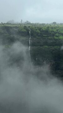 Ahupe Valley cloud movement in stunning 4K vertical during peak monsoon.