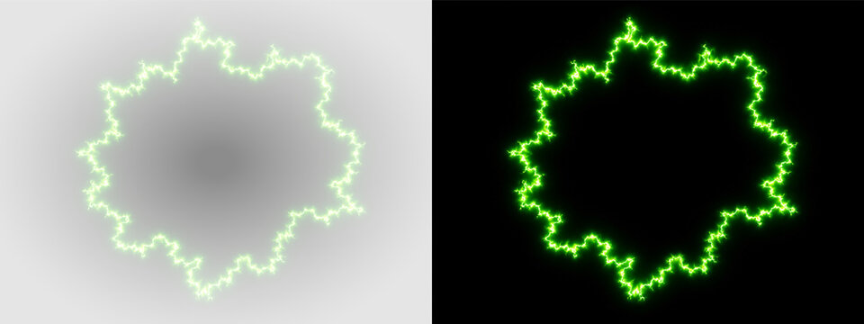 Green electric circular frame PNG transparent overlay with luminous glowing border, on transparent background