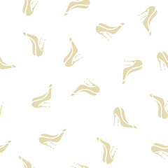 Obraz premium shoes for bride glyph vector seamless pattern. shoes for bride signthin illustration