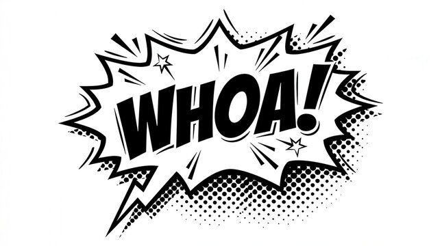 comic book speech bubble with whoa text