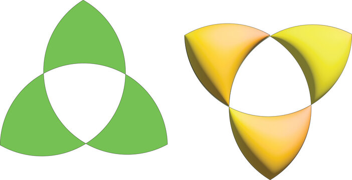Three intersecting circles forming a trefoil shape
