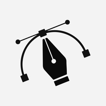 Vector Graphics Design Icon &ndash; Pen Tool, B&eacute;zier Curve, Digital Illustration, Graphic Design Vector Symbol.