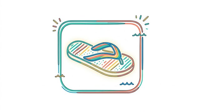 colorful flip flop icon