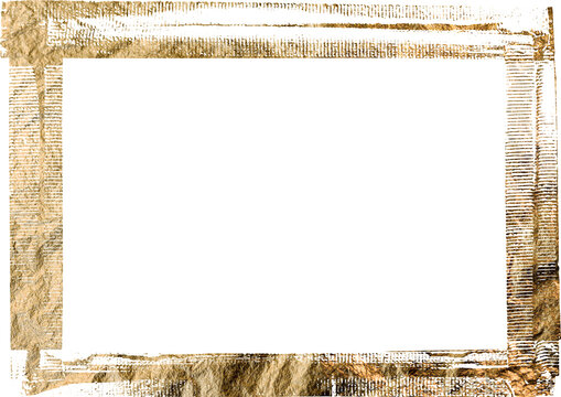A3 Elegant golden textured border, distressed edges and transparent blackground