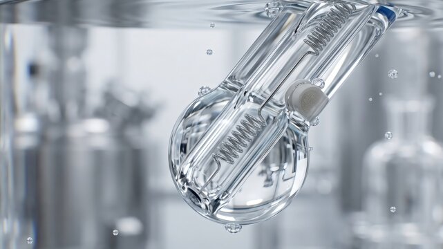 Electrochemical glass sensor inside pharmaceutical bioreactor