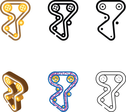 gas distribution multistyle mechanism belt gdm car color icon vector. gas distribution mechanism belt gdm car sign. isolated symbol illustration
