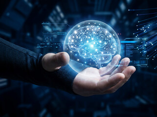 Fototapeta premium Futuristic Global Network Technology Concept with Digital Globe and Cybersecurity Data Center