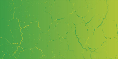 Fototapeta premium Abstract green gradient background with realistic cracked and distressed texture, vector.