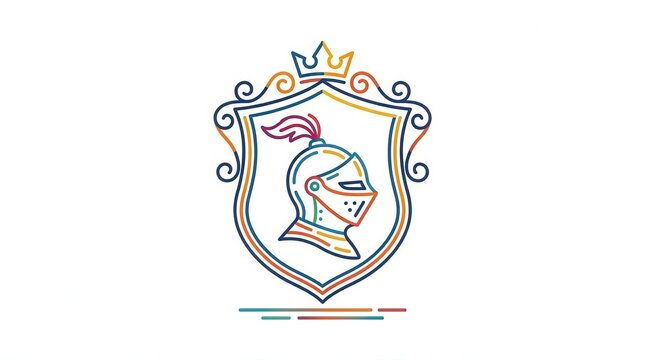 knight helmet shield crest logo