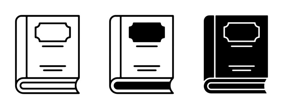 Vector Book Icons, Classic Literature Symbols, Open Book Graphics, Knowledge and Education Icons