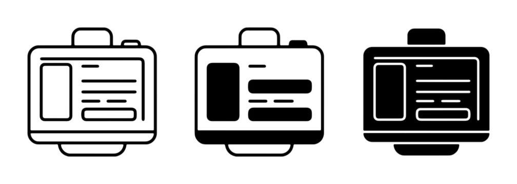 ID Card Icons, Access Pass Graphics, Identification Badges, Security Pass Vector Set, Employee Credentials, Visitor Pass