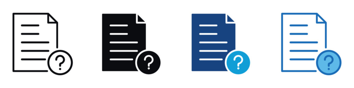 Questionnaire Icon Set Multiple Style Of
