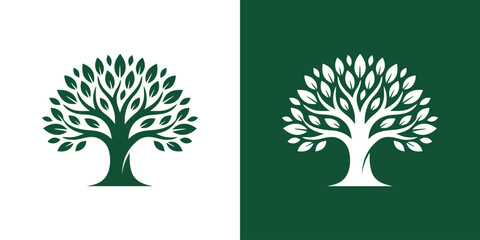 Creative illustration of abstract and simple tree logo design. © udumbara