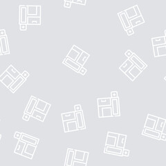 Fototapeta premium pharmacy store building line seamless pattern pharmacy store building thin line illustration