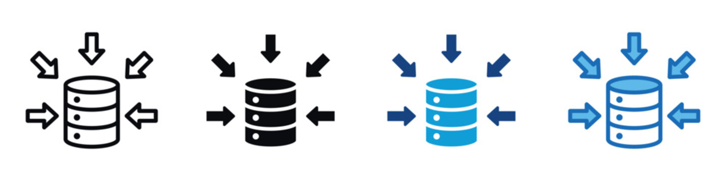 Data Collection Icon Set Multiple Style Of
