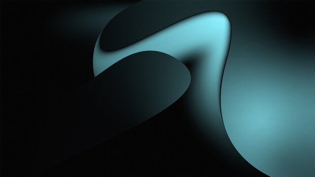 Abstract Dark Cyan Gradient Fluid Background