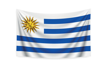 Fototapeta premium Waving Flag of Uruguay - National Symbol