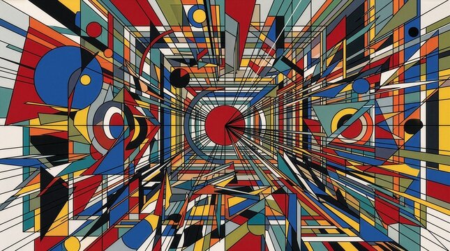 Dynamic 2D geometric perspective graphic