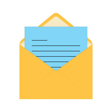 Realistic Open Envelope with Letter Vector Illustration
