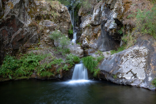 Pozo de la Ollina Waterfall, Murias de Paredes, Le&oacute;n, Castile and Le&oacute;n, Spain