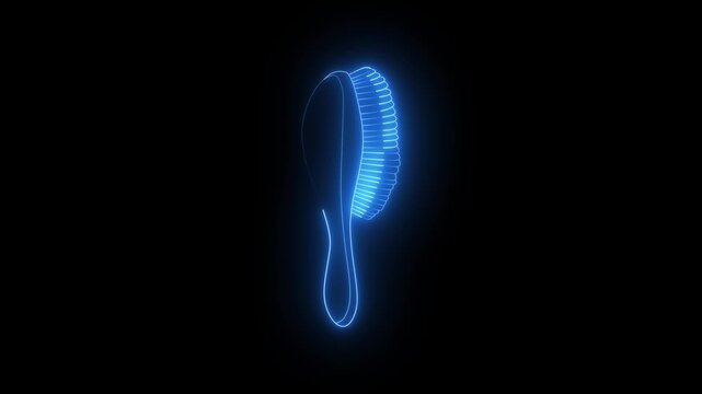 Glowing blue neon letter p shape made of digital dots