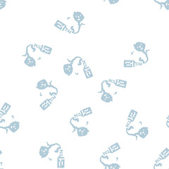Obraz premium gin fantasy character glyph vector seamless pattern. gin fantasy character signthin illustration