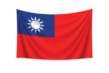 Fototapeta premium Republic of China Flag Waving in Breeze