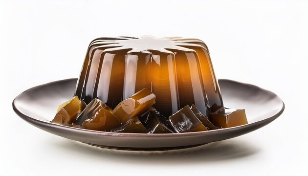 Grass Jelly Mesona Chinensis Isolated On White Background