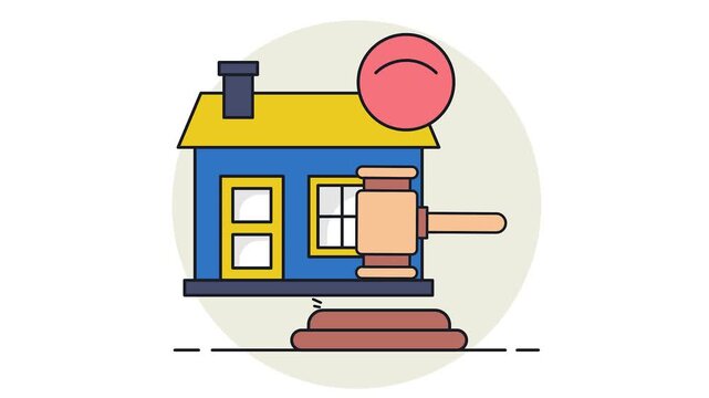 Online foreclosure and bank owned listing animation, Auction House Property animated video, urban and suburban house clip, Real Estate and Property footage, Apartment and Mortgage motion graphics