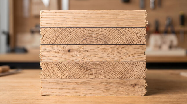 Cross Laminated Timber Structural Beam Oak Wood Grain Macro Texture
