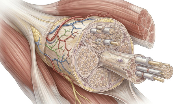 Peripheral Nervous System &ndash; Complete Peripheral Nerve Cross-Section with Myelinated Axons