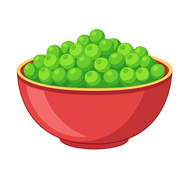 bowl with green peas illustration 