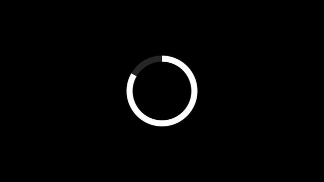 Animated abstract circle loading bar progressing from 0 to 100%, designed for processing and transfer concepts. 4k motion video