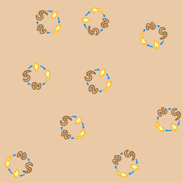 worm lifecycle parasite vector seamless pattern worm lifecycle parasite sign illustration