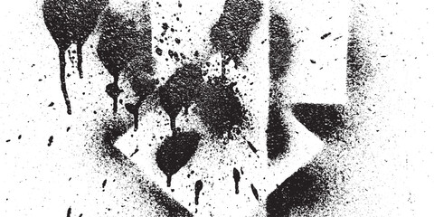 Abstract black spray paint mark on white surface featuring bold ink drips and rough splatter texture for modern graphic design backgrounds and distressed artistic overlay effects © DARK GRASS