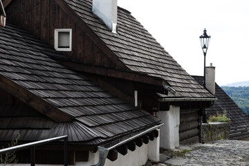 Stara drewniana zabudowa miasteczka Stramberk Czechy © kubikactive