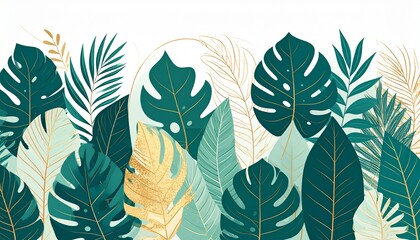 Fototapeta premium Lush green botanical pattern.