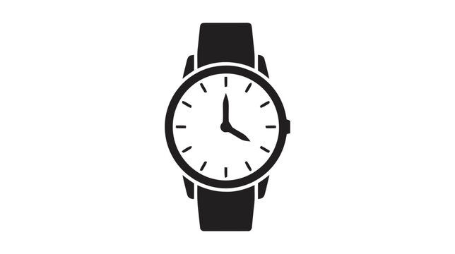 Vector illustration of wristwatch vector icon, hand clock flat graphic illustration on a transparent background